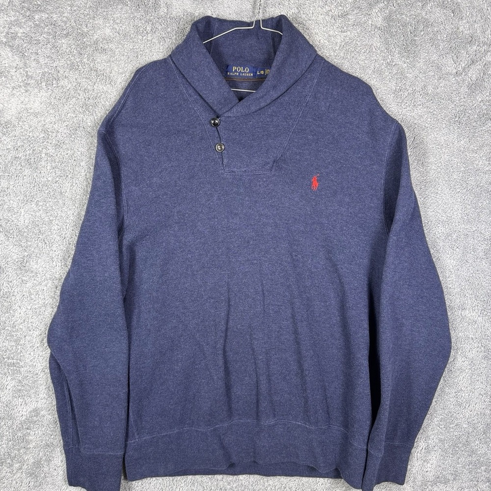 Polo Ralph Lauren Sweater‎ Men's Large Shawl Collar Pullover Knit Preppy Casual - Picture 4 of 10